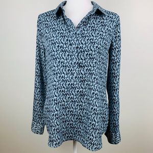 Ann Taylor Bird On A Wire Silky Blouse, XS